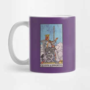 The Queen of swords tarot card (distressed) Mug